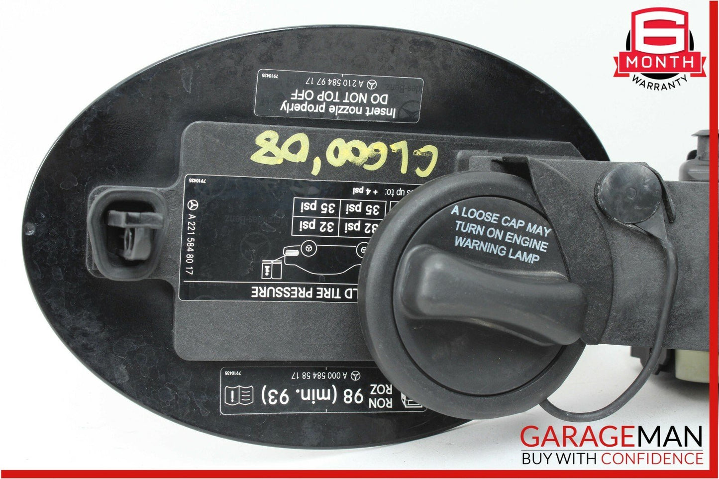 07-13 Mercedes W216 CL550 CL600 Fuel Gas Tank Lid Cover Flap Gas Cap Black