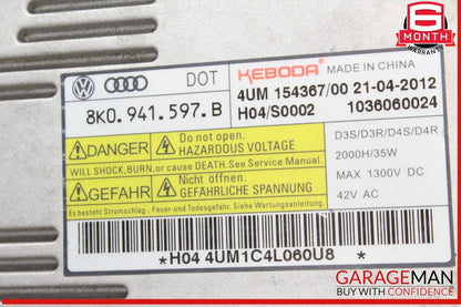 13-17 Audi Q5 SQ5 Xenon HID Head Light Headlight Ballast Module 8K0941597B OEM