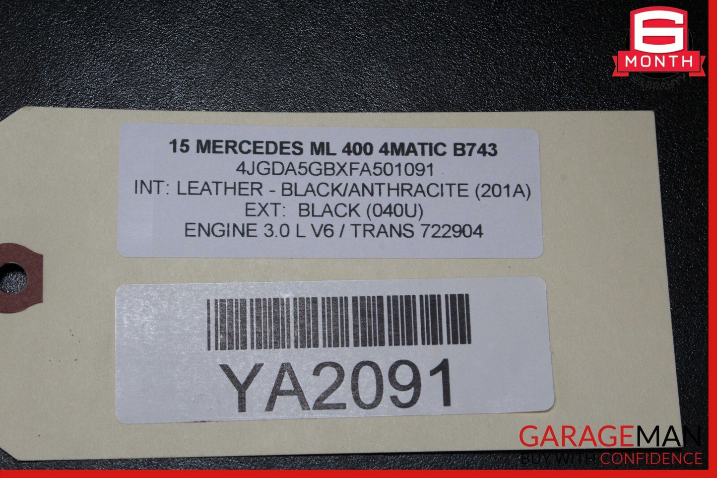 12-15 Mercedes W166 ML350 ML550 Rear Left Side Interior Door Panel Assy OEM
