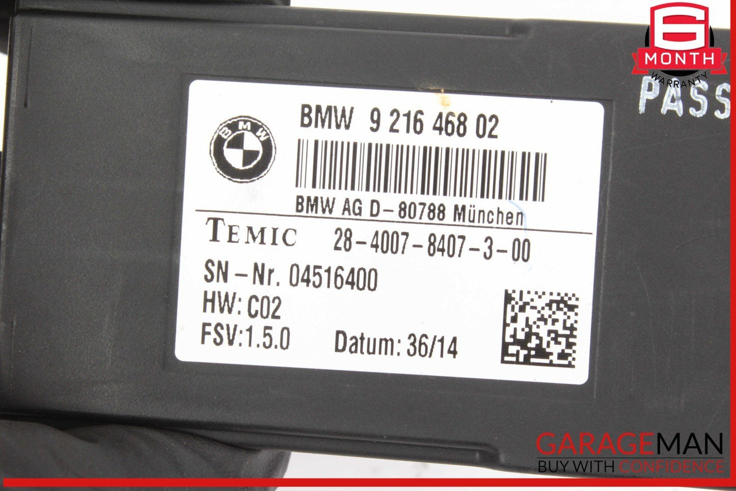 14-17 BMW I3 Hybrid Right / Left Side Seat Controller Module Unit 9216468 OEM