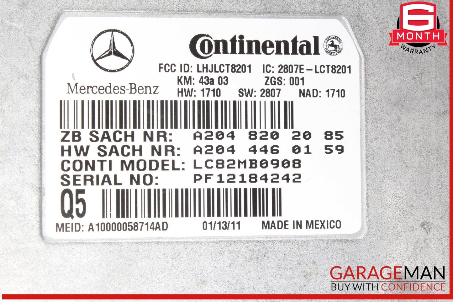 Mercedes W164 ML350 4MATIC Voice Communication Control Module 2048202085 OEM