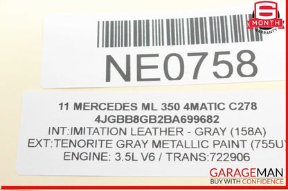 06-15 Mercedes W164 ML350 4MATIC Engine Oil Separator Cover 2720160134 OEM