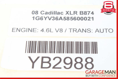 04-09 Cadillac XLR Rear Trunk Lid License Plate Light 10355557 OEM