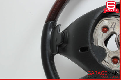 10-13 Mercedes W221 S550 S600 Steering Wheel w/ Paddle Shifters Black Wood OEM