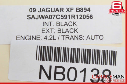 09-15 Jaguar XF Rear Center Bumper Bracket Mount Support 8X2317B861AD OEM