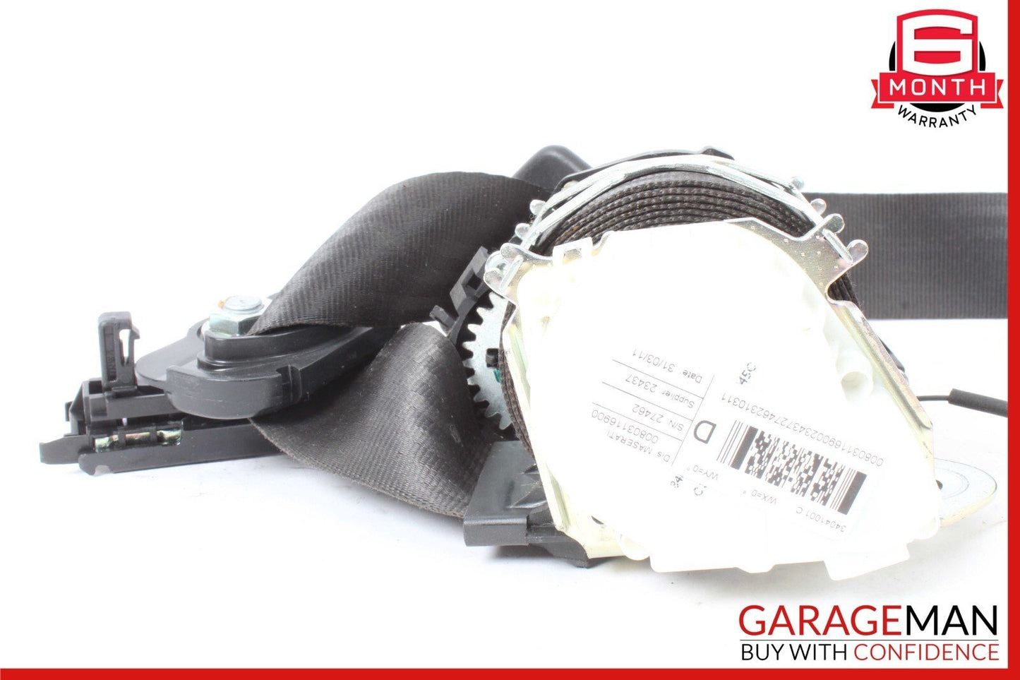 08-18 Maserati GranTurismo M145 Coupe Front Right Side Seat Belt Black OEM