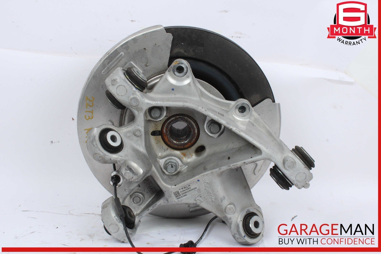 17-23 Tesla Model 3 Rear Right Passenger Side Spindle Knuckle w/ Rotor Disc OEM