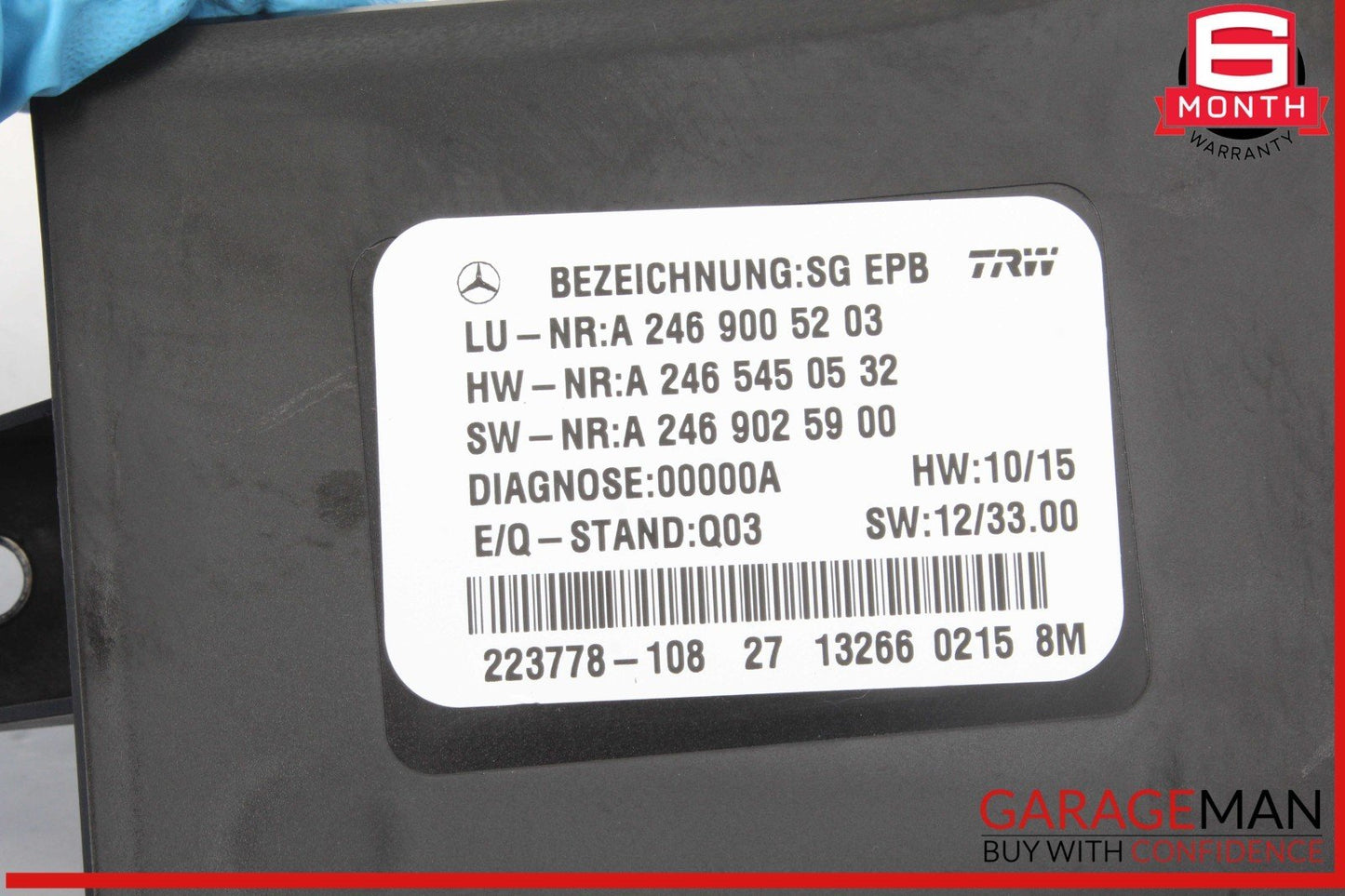 14-18 Mercedes W117 CLA250 Parking Brake Electronic Computer Control Module Unit