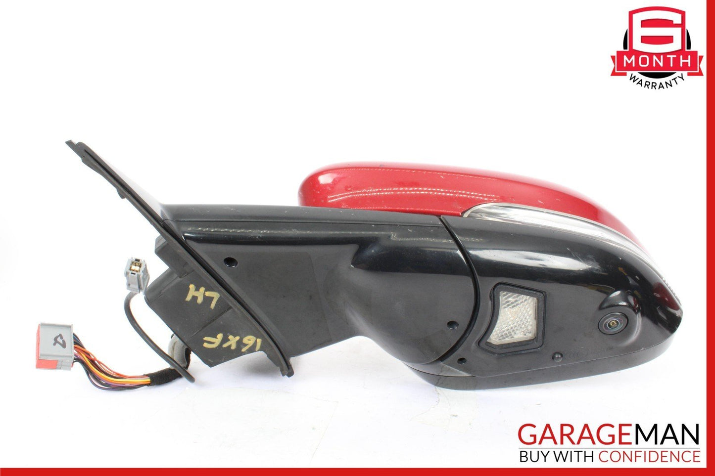 16-20 Jaguar XF Front Left Driver Side Door Rear View Mirror Red OEM