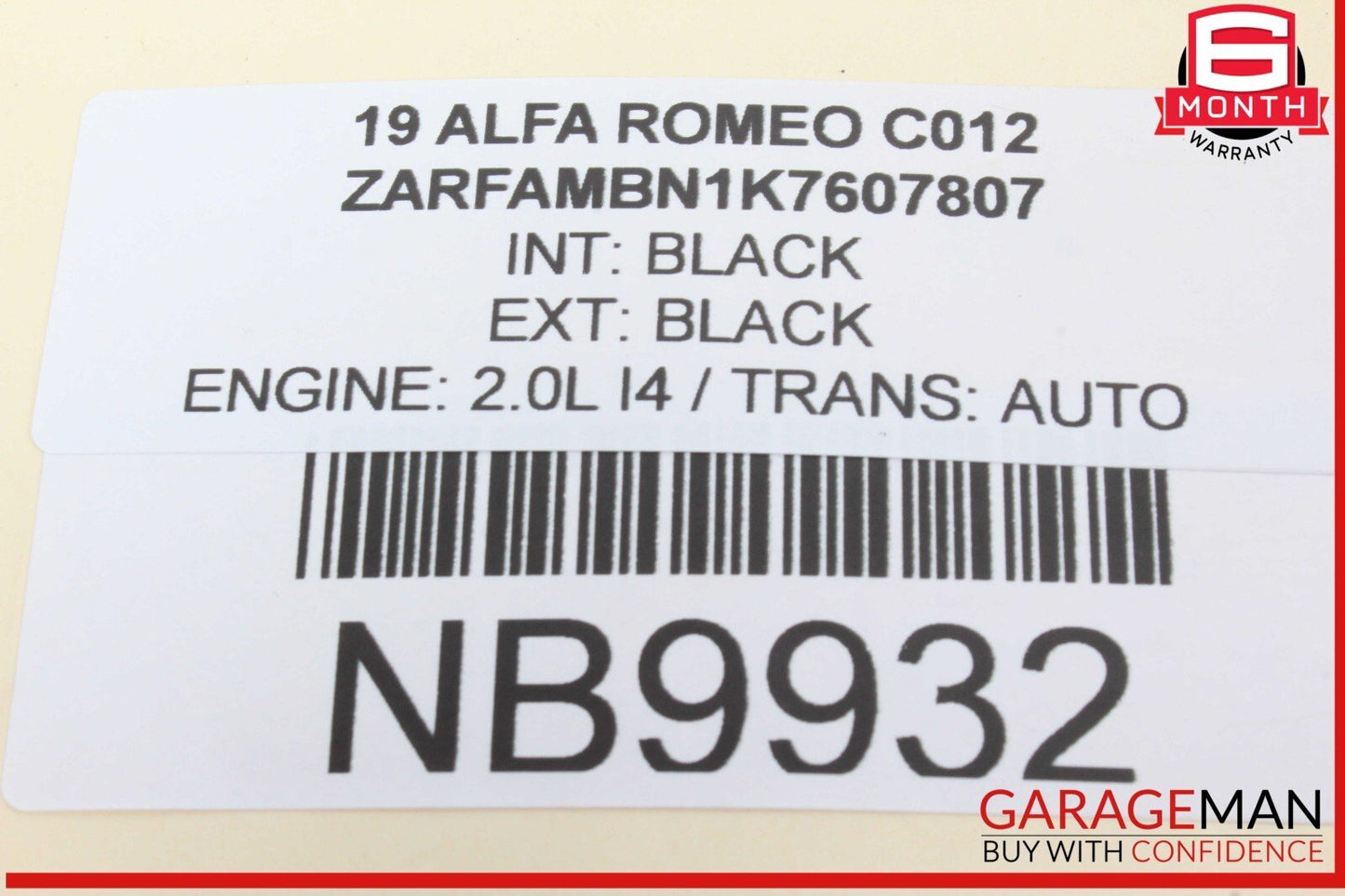 17-22 Alfa Romeo Giulia Front Left Driver Side Sun Visor Sunvisor Gray OEM
