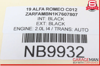 17-22 Alfa Romeo Giulia Front Left Driver Side Sun Visor Sunvisor Gray OEM