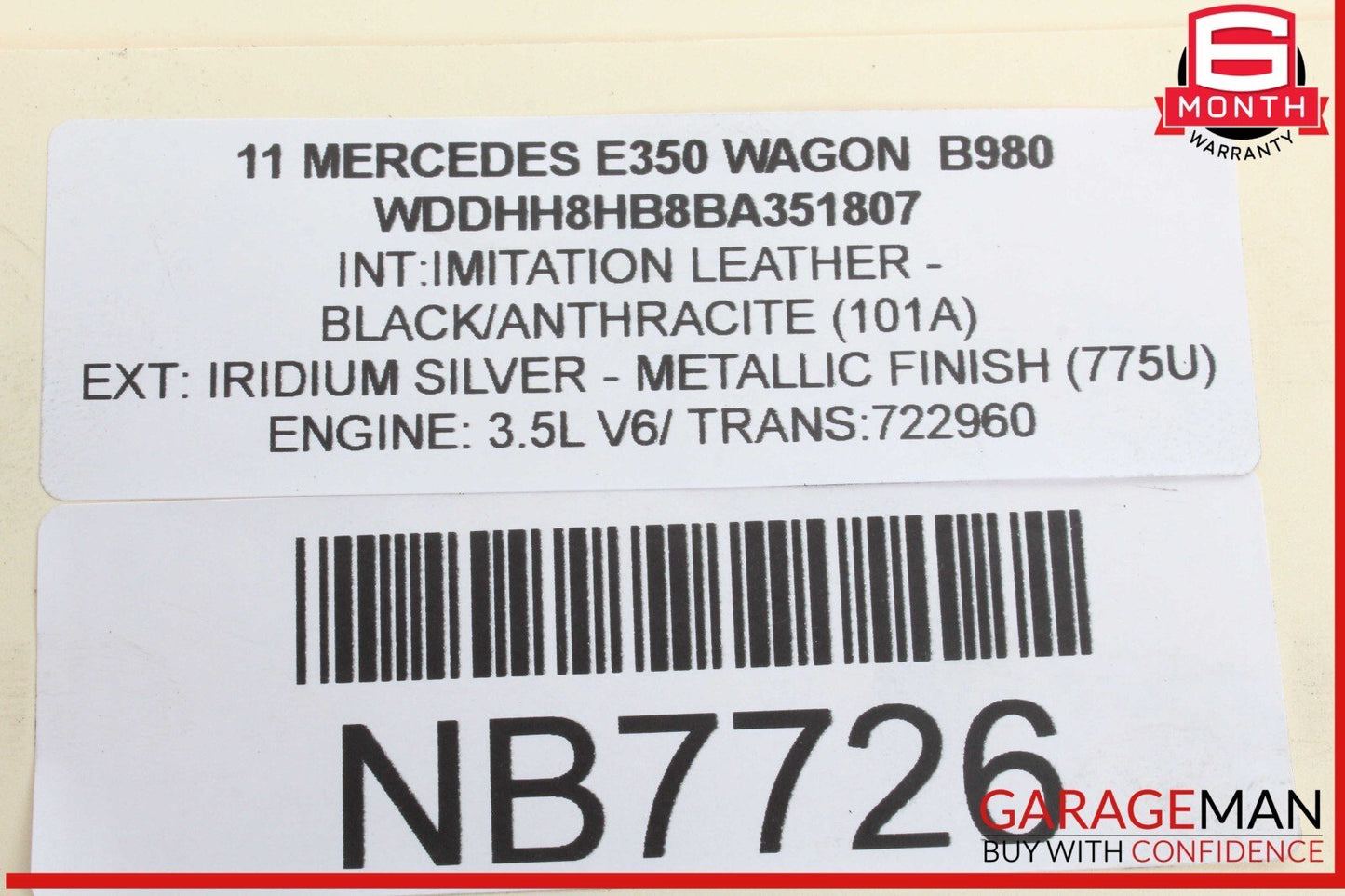 05-12 Mercedes W212 E350 Wagon Engine PCV Crankcase Vent Valve Oil Separator
