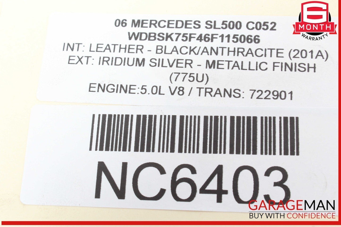 03-06 Mercedes R230 SL500 SL55 AC A/C Air Conditioning Compressor 0012300211 OEM