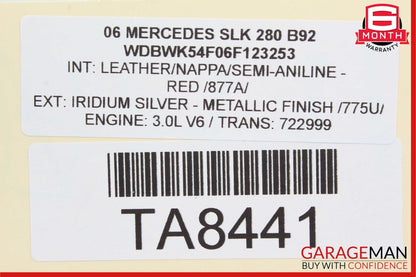 05-11 Mercedes R171 SLK280 SLK350 Rear Right / Left Axle CV Half Drive Shaft