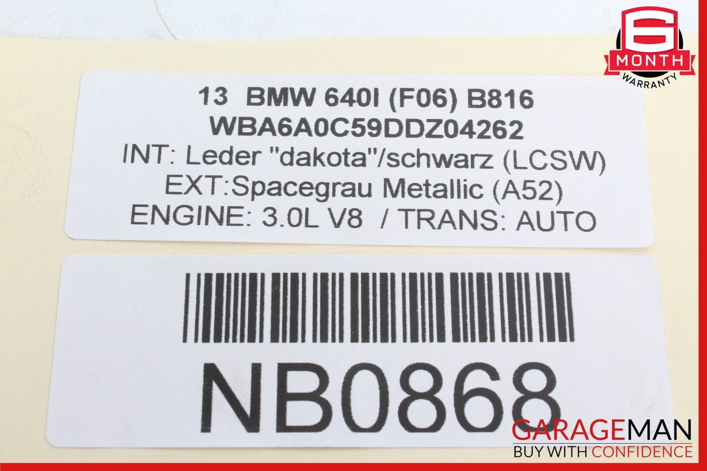 12-18 BMW 640i Power Brake Booster Master Cylinder w/ Reservoir OEM