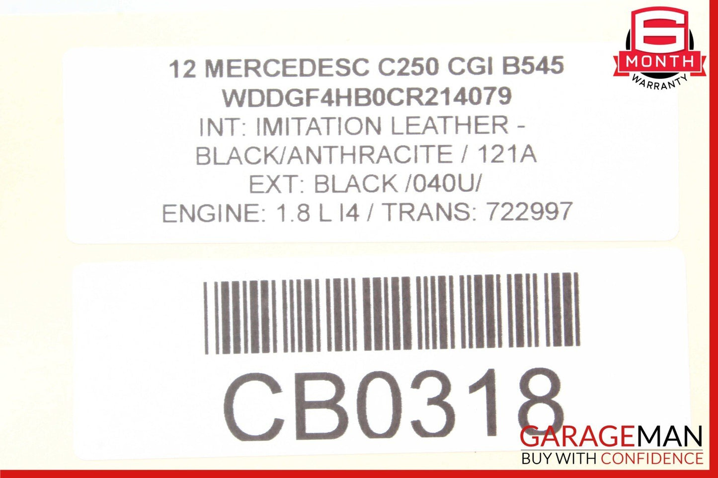 12-15 Mercedes W204 C250 1.8L Kompressor Engine Starter Motor 0051513901 OEM