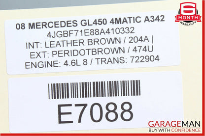 06-12 Mercedes X164 GL450 Front Left Side Dash Instrument Panel Trim Bezel Wood