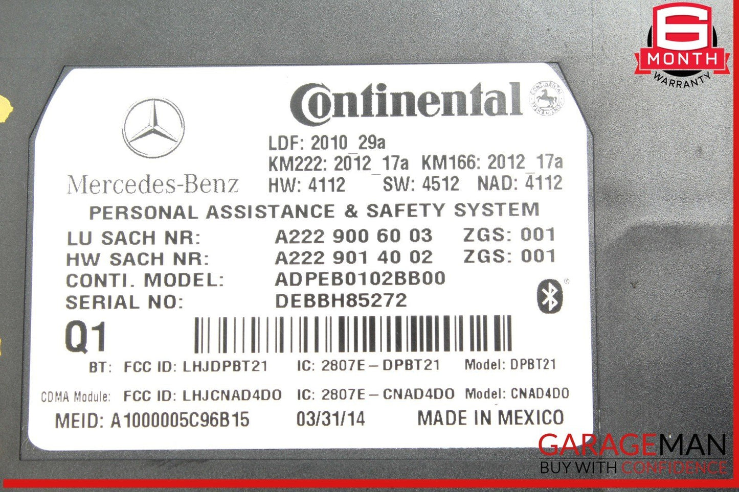 12-15 Mercedes X204 GLK350 GL450 Communication Control Module 2229006003 OEM