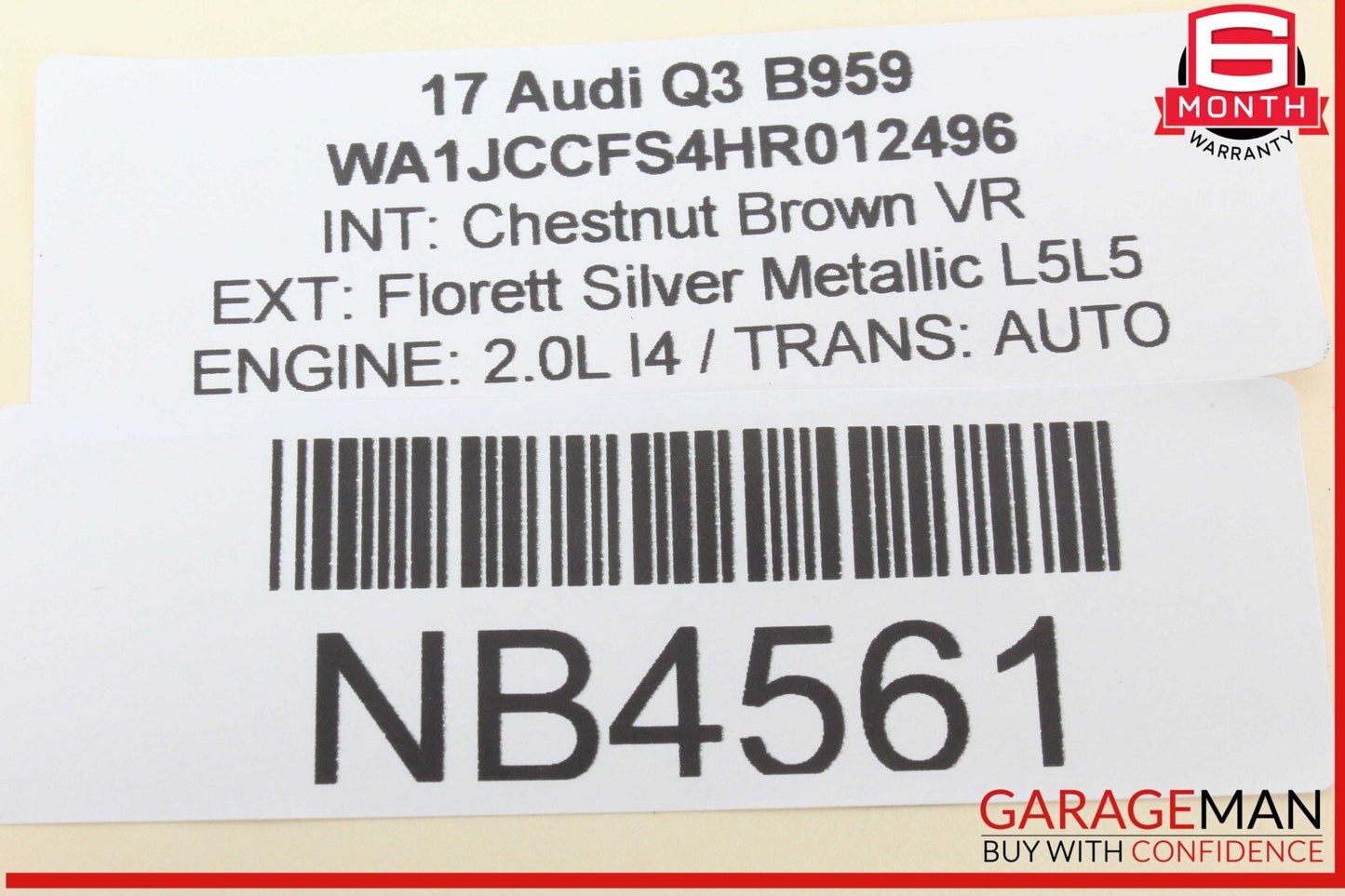 15-18 Audi Q3 Center Console Floor Gear Shifter Selector Lever 8P1713463A OEM