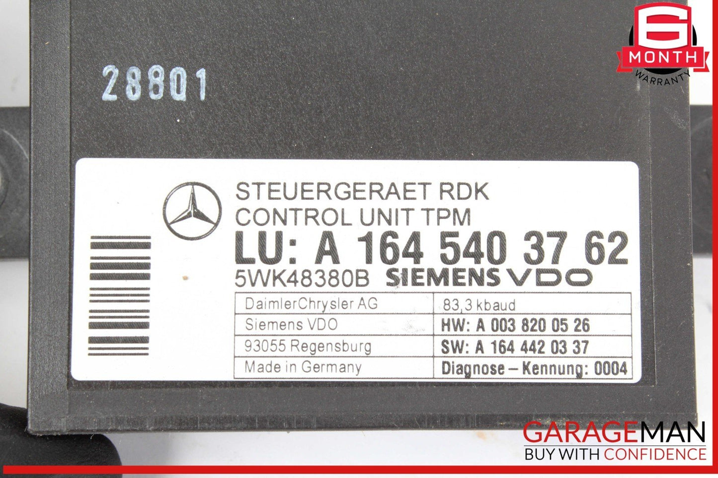 06-13 Mercedes W211 E350 ML350 R350 TPMS Tire Pressure Control 1645403762 OEM