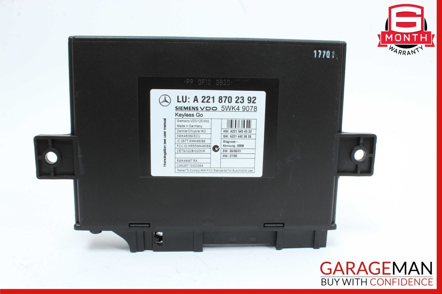 07-10 Mercedes W216 CL550 CL600 S550 S63 AMG Keyless Go Control Module Unit OEM