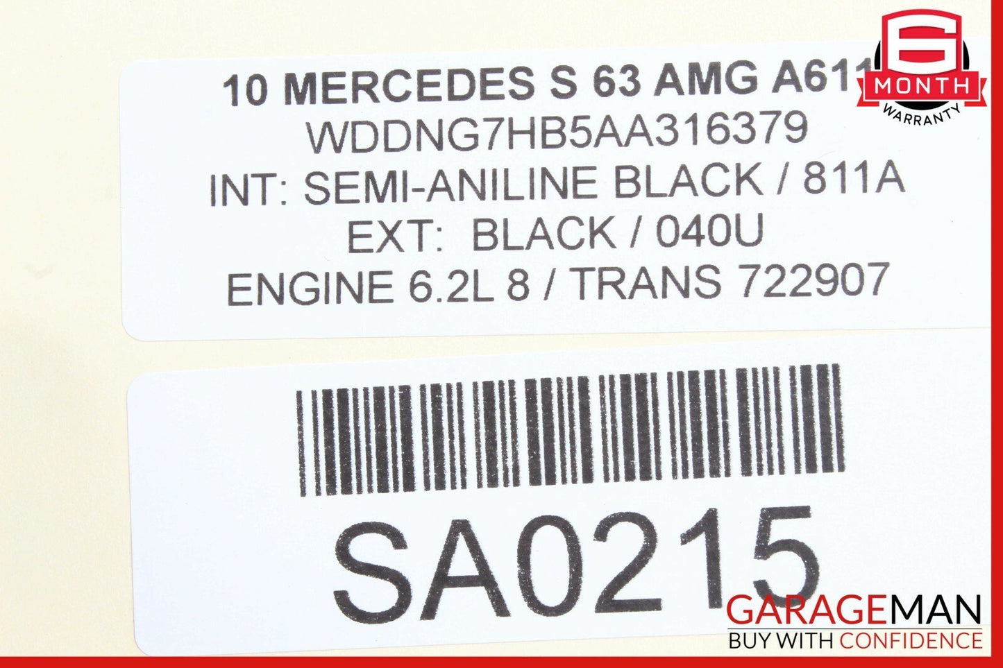 07-13 Mercedes W221 S63 Rear Recline Seat Cushion Bottom Lower Right OEM
