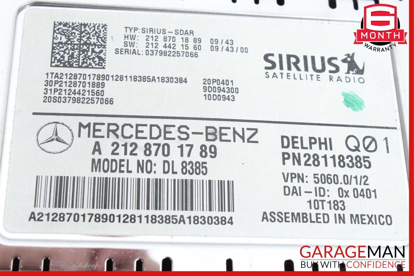 08-14 Mercedes W204 C300 C350 E350 Sirius Satellite Radio Receiver Module OEM
