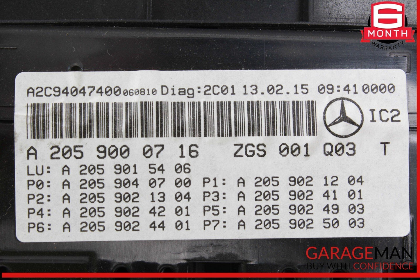 15-18 Mercedes W205 C300 Speedometer Odometer Instrument Cluster Gauge OEM