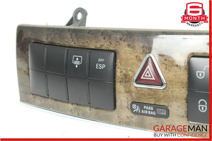 05-07 Mercedes W203 C230 Dash Hazard Light Door Lock Switch Controller Walnut