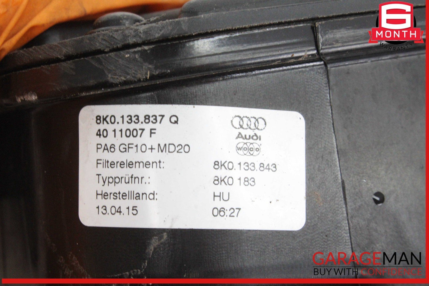 13-17 Audi Q5 SQ5 S4 S5 Air Intake Cleaner Filter Box Housing 8K0133837Q OEM
