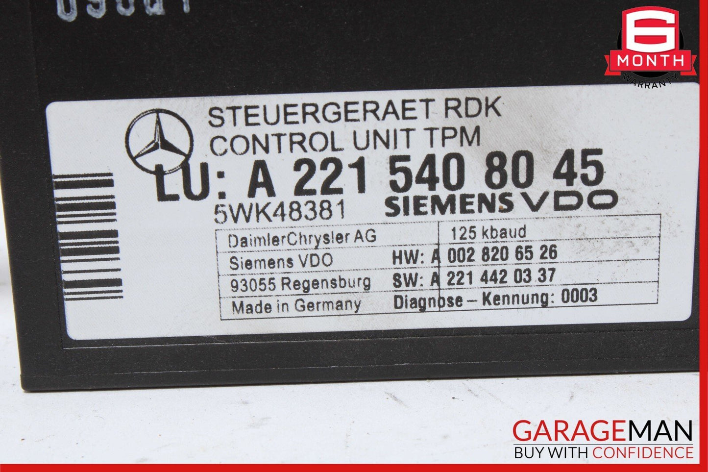 07-14 Mercedes W221 S550 S63 AMG TPMS Tire Pressure Monitor Module Unit OEM