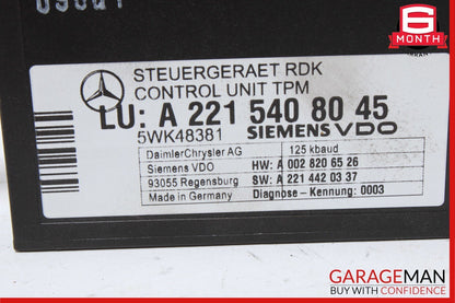 07-14 Mercedes W221 S550 S63 AMG TPMS Tire Pressure Monitor Module Unit OEM