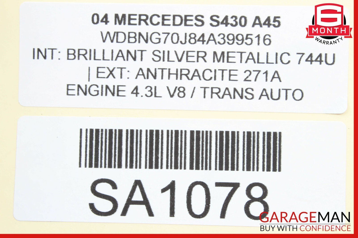 00-06 Mercedes W220 S430 S500 Front Right Side Door Sound Speaker 2208201002 OEM