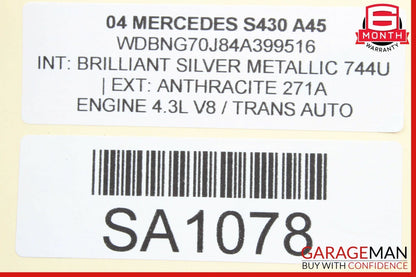 00-06 Mercedes W220 S430 S500 Front Right Side Door Sound Speaker 2208201002 OEM