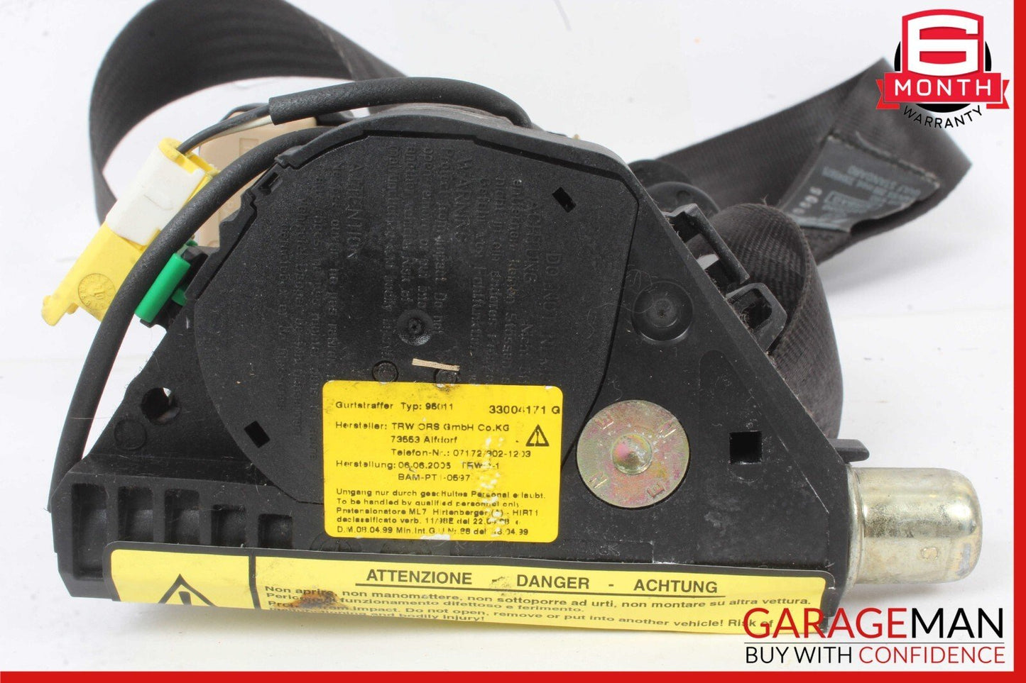03-08 Maserati Quattroporte M139 Front Left Driver Side Seat Belt Black OEM