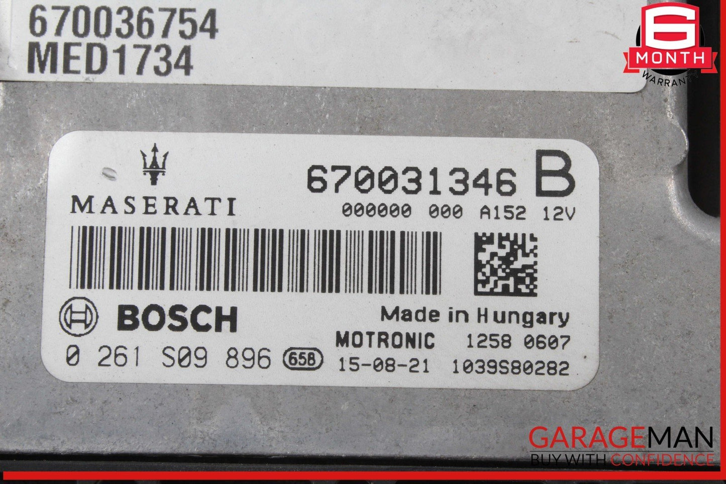 14-17 Maserati Ghibli ECU ECM Engine Computer Control Module Unit OEM