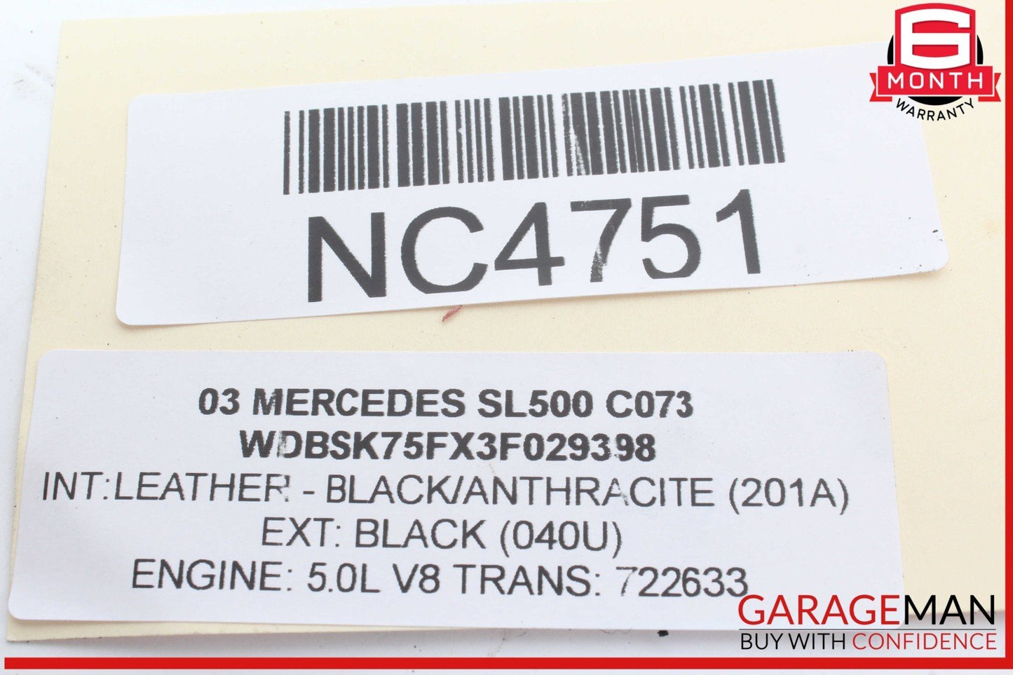 03-06 Mercedes R230 SL500 SL600 Shifter Gear Select Indicator Switch OEM