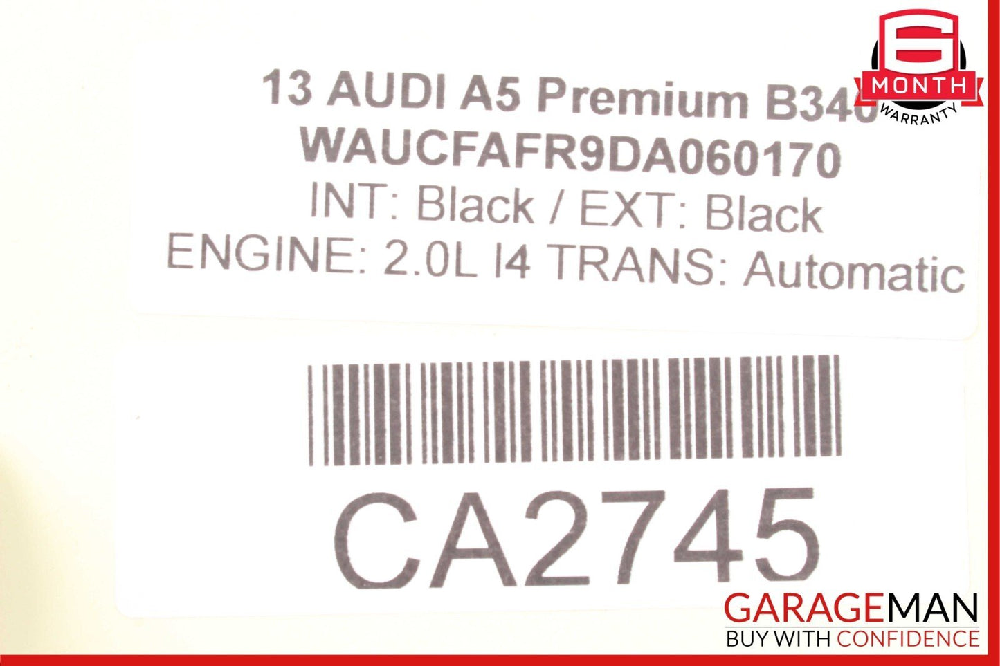 12-18 Audi A7 Rear Left / Right Side Seat Headrest Head Rest Black