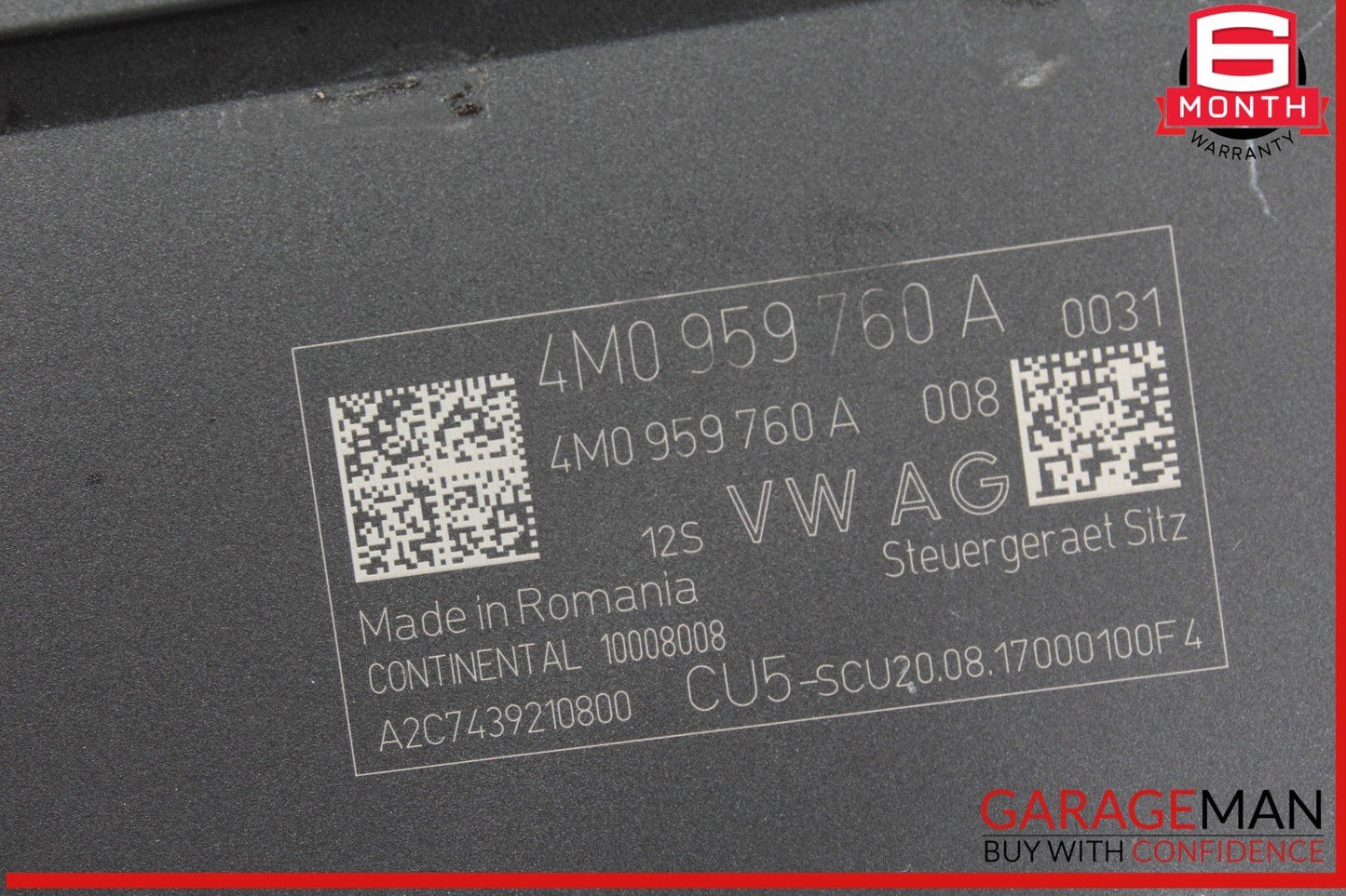 18-24 Audi A5 Front Left Driver Side Seat Control Module Unit 4M0959760A OEM