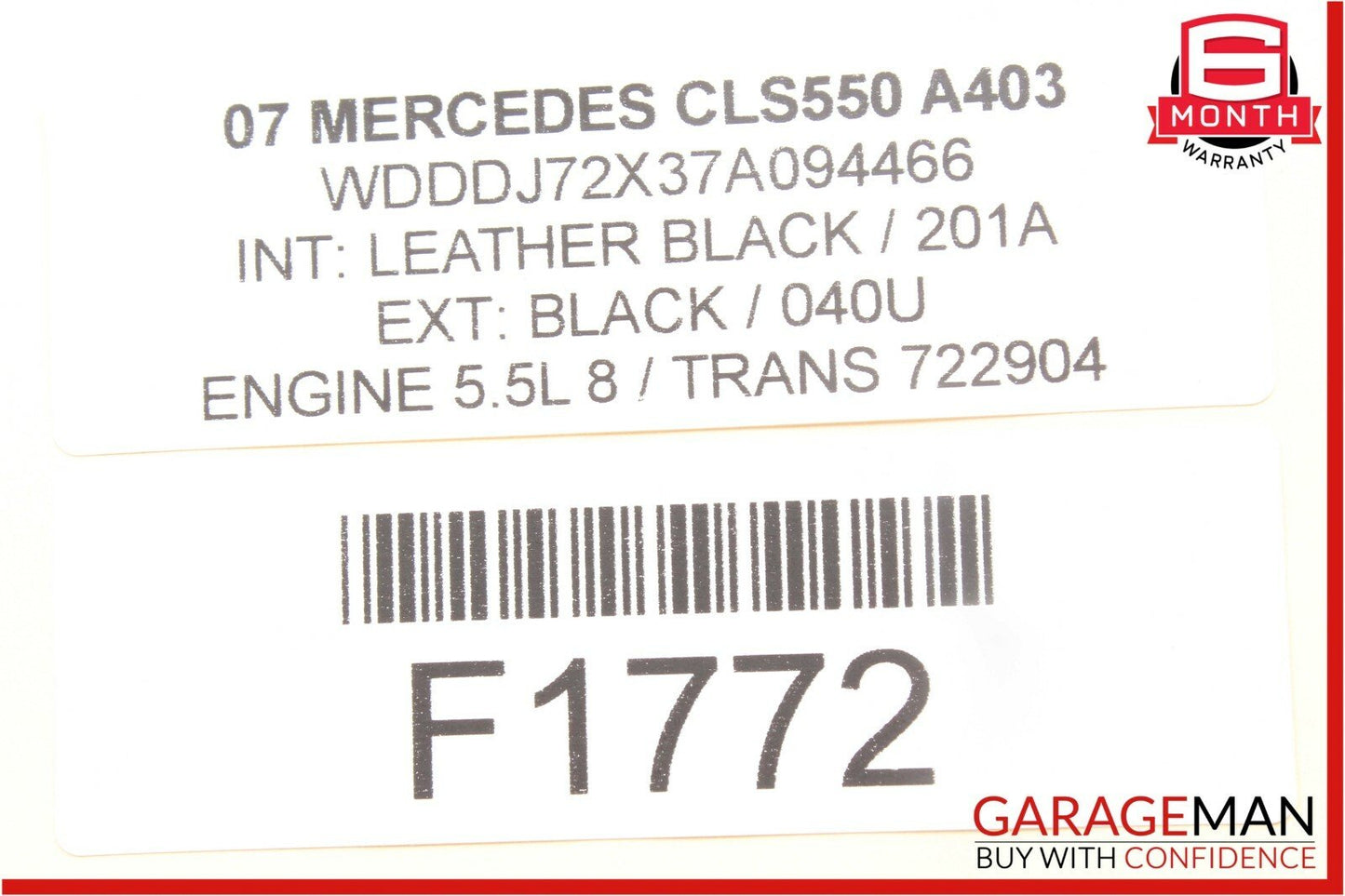 07-11 Mercedes W211 E350 CLS550 E63 AMG Top Roof Shark Fin GPS Antenna Black