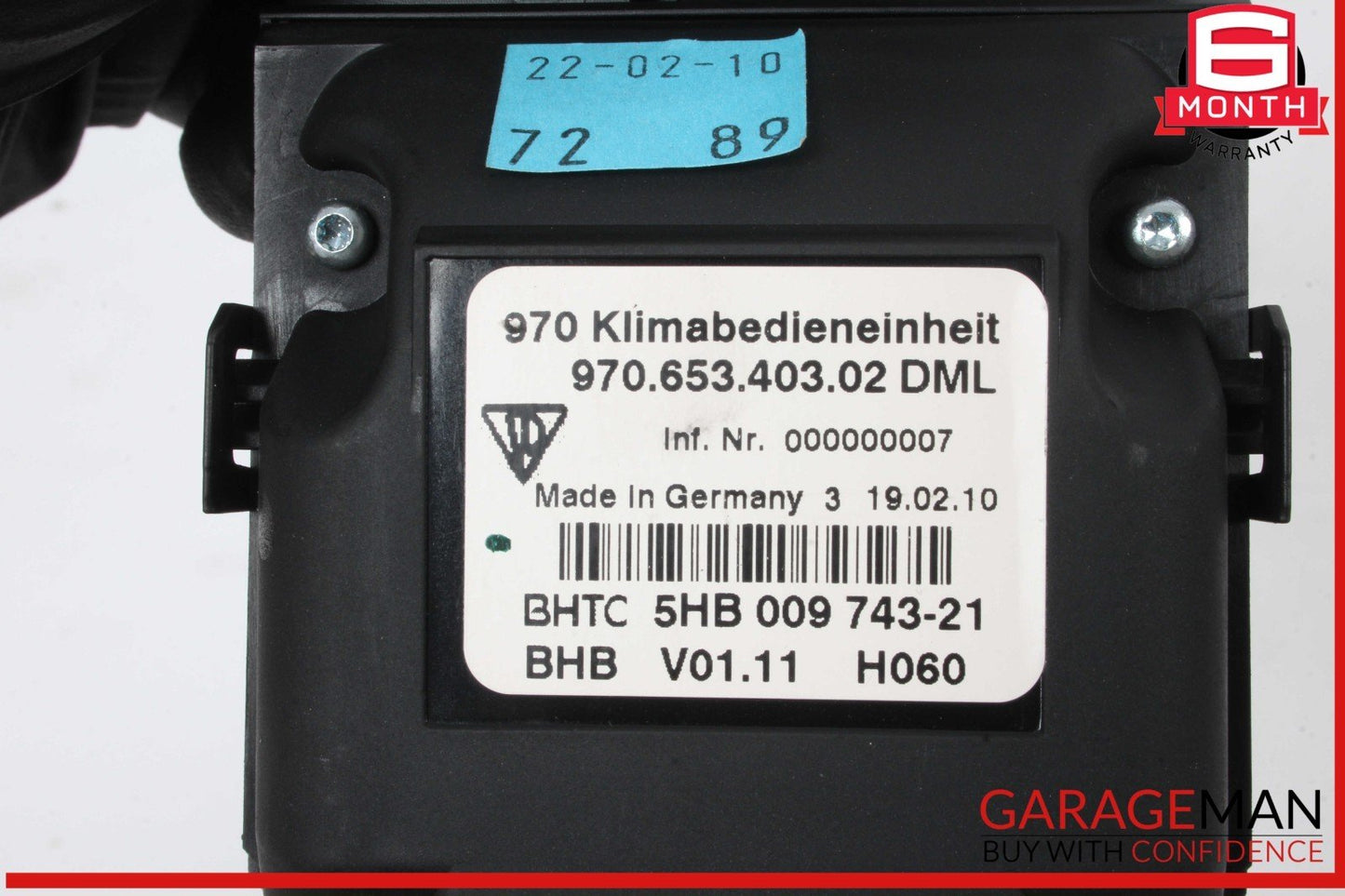 10-13 Porsche Panamera 970 Rear Window Roller Blind Control Panel Switch OEM