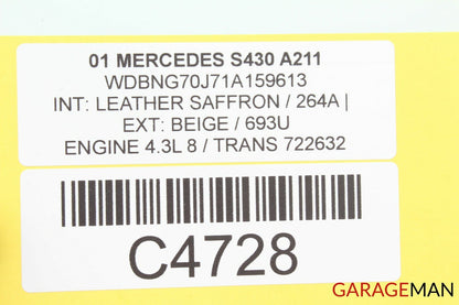 00-02 Mercedes W220 S430 Center Dash Climate Control Upper Radio Trim Bezel Wood