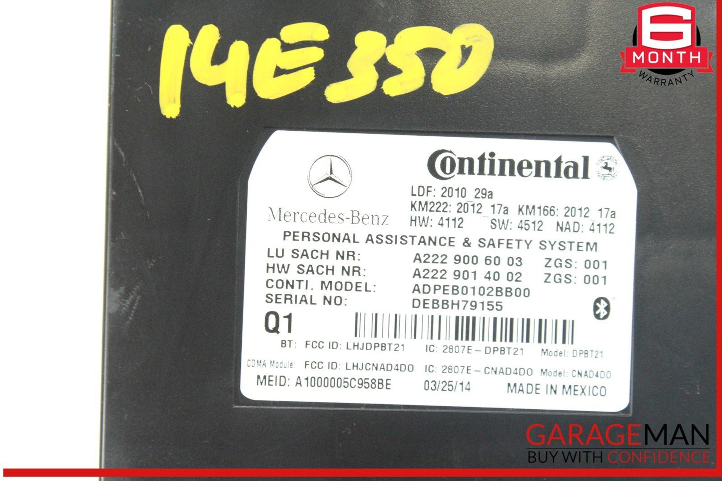 12-15 Mercedes W212 E350 C250 Communication Control Module 2229006003 OEM
