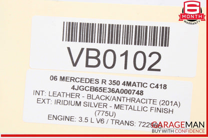 06-13 Mercedes W251 R350 4MATIC Rear Window Windshield Glass Wiper Motor OEM