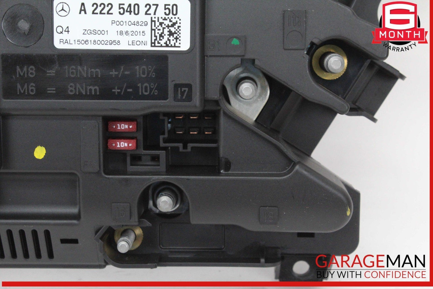 14-17 Mercedes W222 S550 Rear Trunk Fuse Relay Junction Box 2225402750 OEM