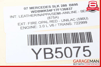 01-11 Mercedes R171 SLK280 Trunk Lid Lock Latch Handle 2037500693 OEM