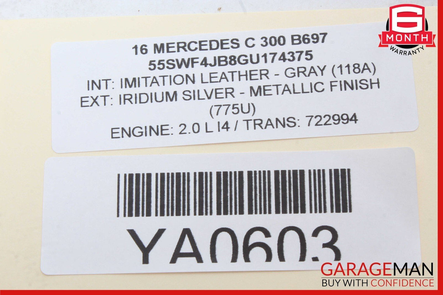 15-18 Mercedes W205 C300 C63 AMG Rear Left Side Door Window Regulator Motor OEM