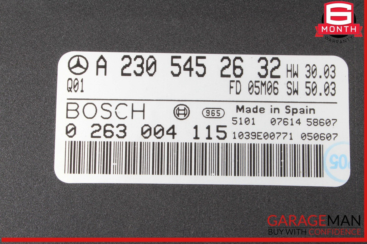 03-06 Mercedes R230 SL500 SL55 SL65 AMG Park Parking Assist Control Module Unit