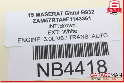 14-17 Maserati Ghibli Rear Left / Right Side Control Arm Bar Link 670006273 OEM