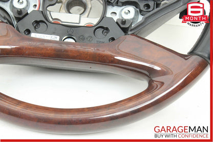 10-13 Mercedes W221 S550 S400 Steering Wheel w/ Paddle Shifters Black Wood OEM